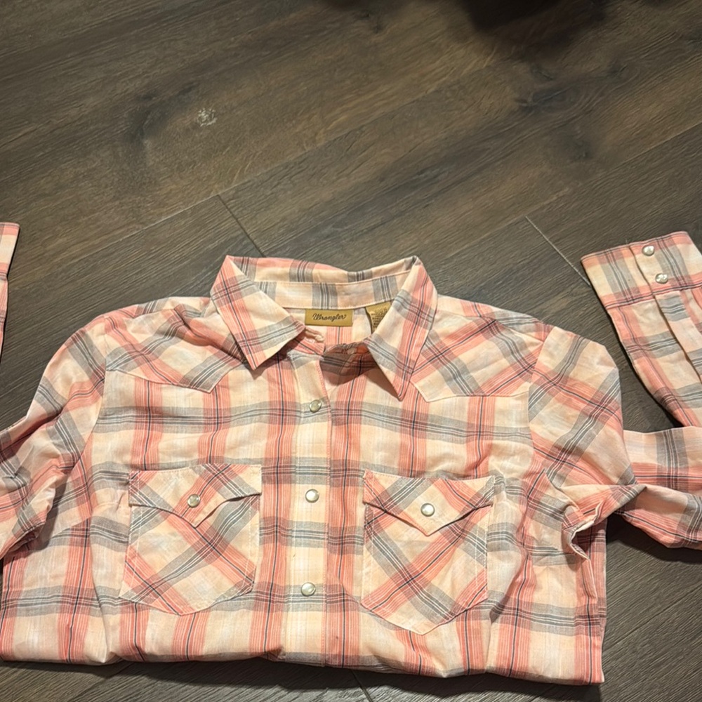 Wrangler Pink and Cream Plaid Shirt